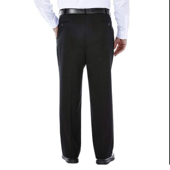 Men’s Black Haggar Classic Fit Iron Free Premium Khaki Size 40 - Picture 3 of 11